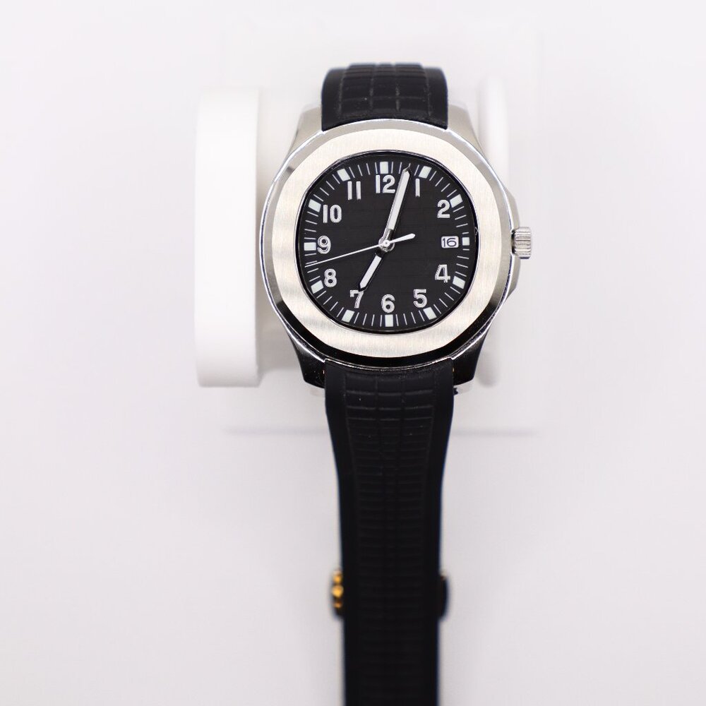 LOGA-LASS Watches Rounded Square Automatic Watch | Black Dial | Stainless Case